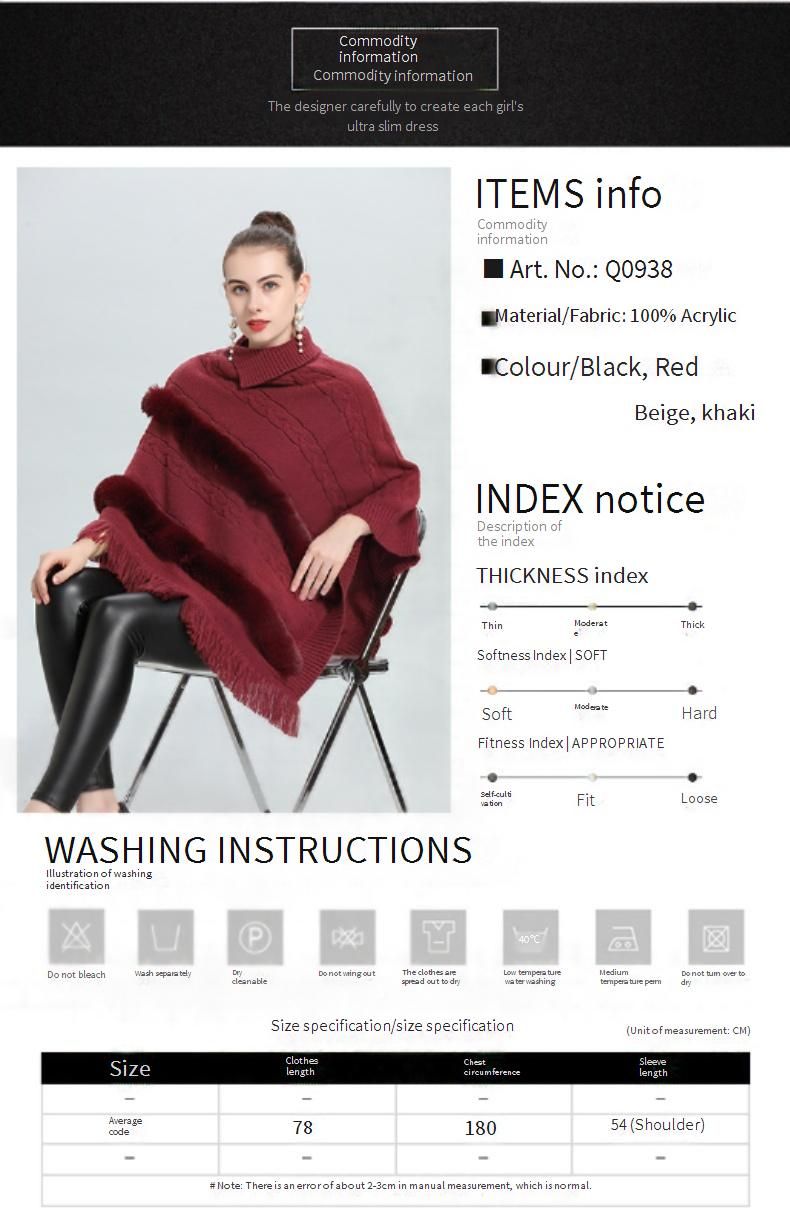 Women's Shawls Autumn And Winter New Loose Jacquard Wool Pullover Knitted Sweater Cape Shawl 0938 & Archer0603 &_voghion.com