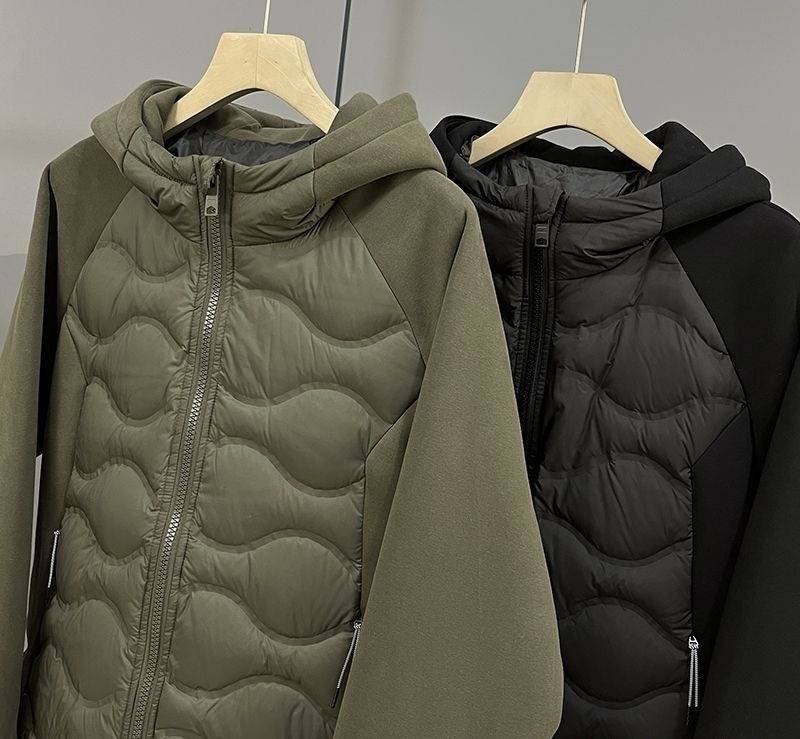 Lightweight Down Jacket With Hood, White Duck Down Filling, Warm & Stylish Winter Coat For Men And Women (Black/Green, Sizes M-3xl)_voghion.com