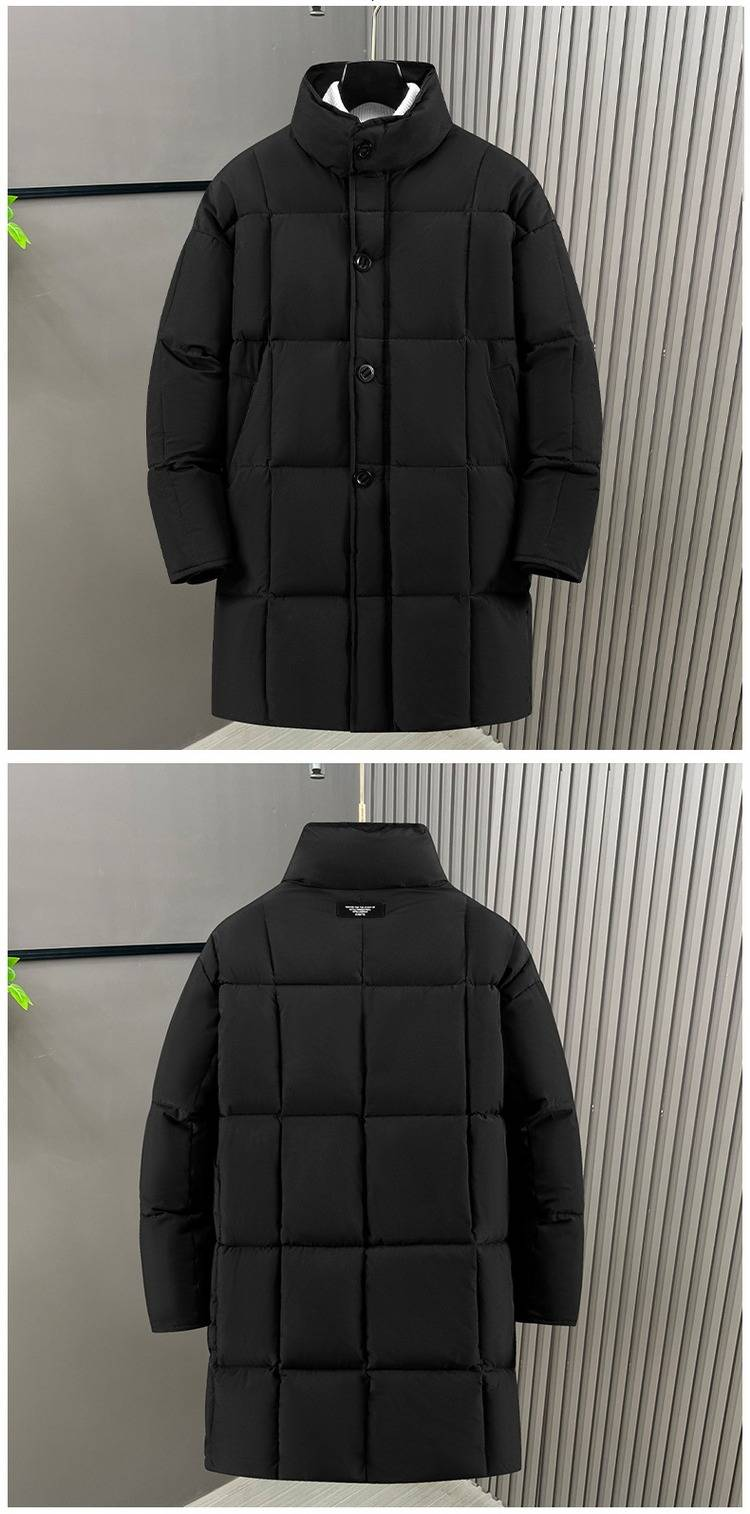 Koreanischer, langer, wattierter Mantel – Slim Fit Winterjacke mit gesteppter Isolierung (L-5XL, Schwarz)_voghion.com