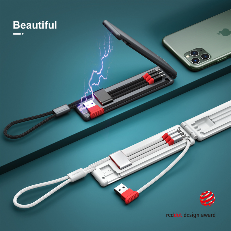 Cavo USB portatile 3 in 1, cavo USB C a ricarica rapida 3A per iPhone 14, 13, 12 Pro Max, Xiaomi, Huawei, Samsung, Mobile_voghion.com