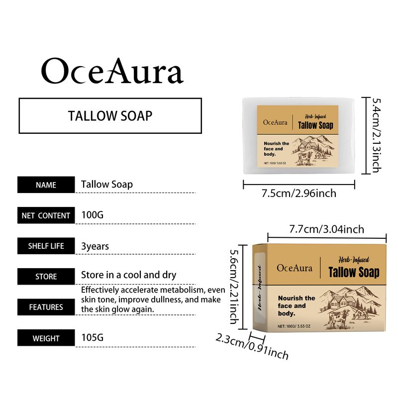 OceAura Milk Flavored Tallow Soap Moisturizes And Cleanses Pores With Bath Soap For Delicate Skin_voghion.com