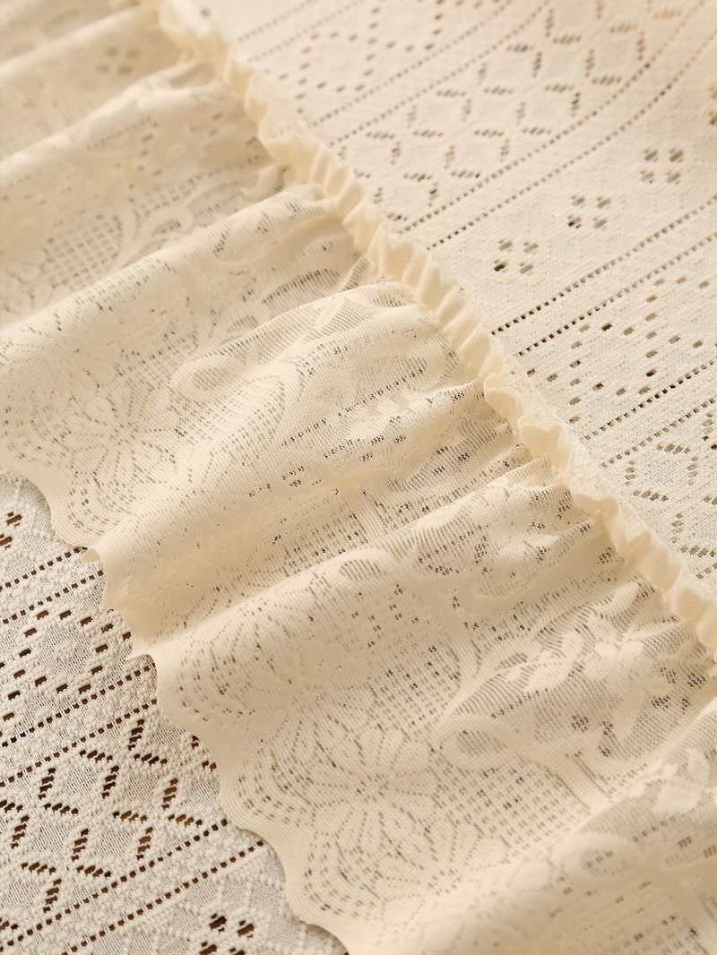Nordic Luxury Dot Lace Trim Tablecloth – Elegant Non-Slip Durable Cover For Dining Table, Coffee Table, And Side Table, Multiple Colors & Sizes_voghion.com