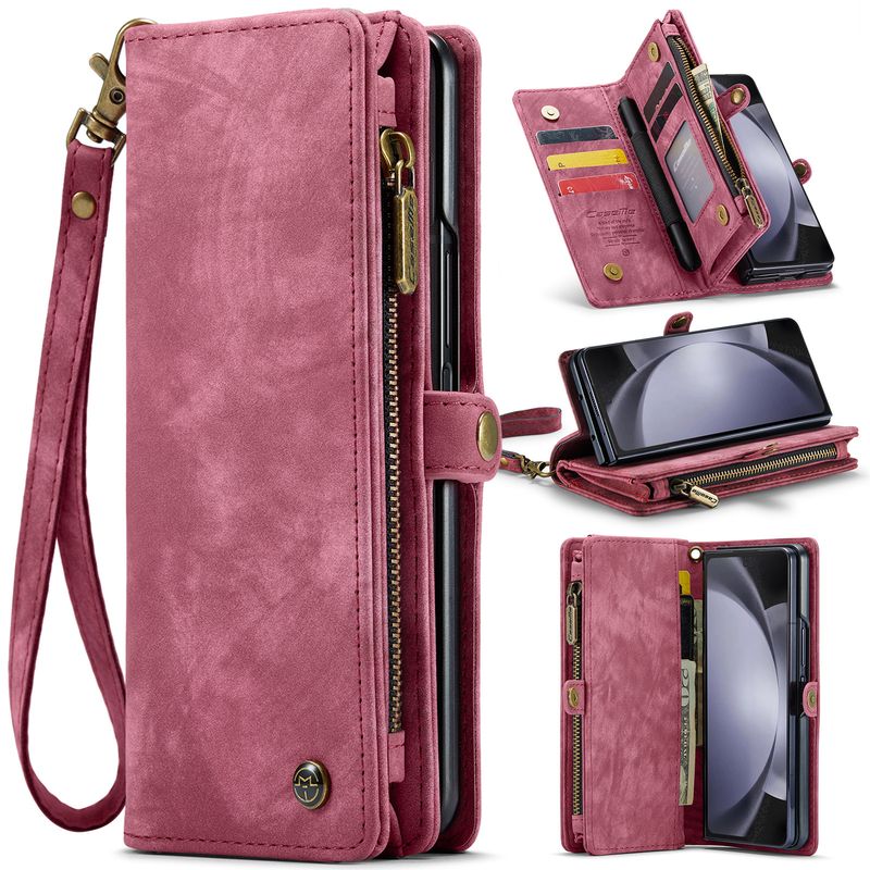 Applicable to New Samsung Z Folder 6 Phone Case Folding Zfolder 5 Mobile Phone Leather Case Multifunctional Card Wallet_voghion.com