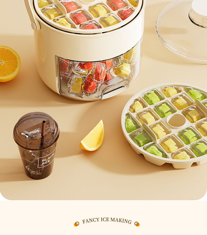 40 Grid Double Press Ice Grid Ice Cube Mould Ice Box Ice Storage Household Food Grade Refrigerator Frozen Ice Hockey Artifact Abrasives Large Capacity_voghion.com