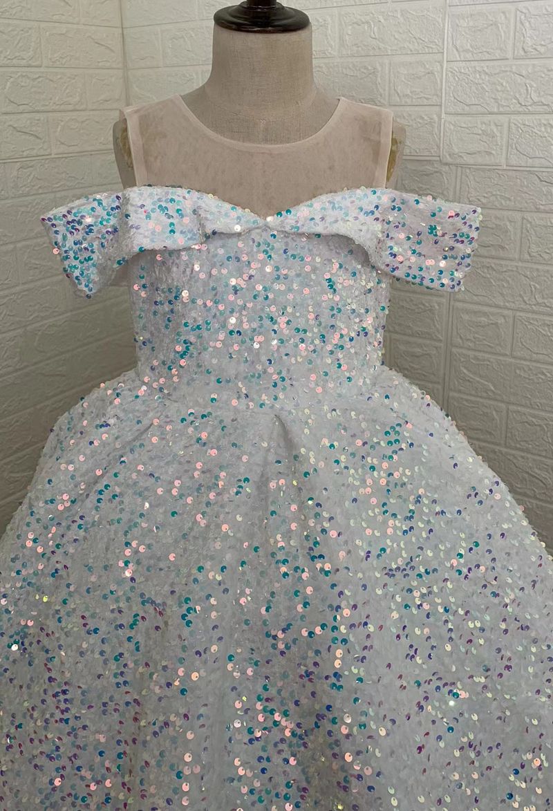 Sparkly Princess Dress With Puffy Skirt – Elegant Tulle Gown For Girls’ Parties, Pageants & Photography_voghion.com