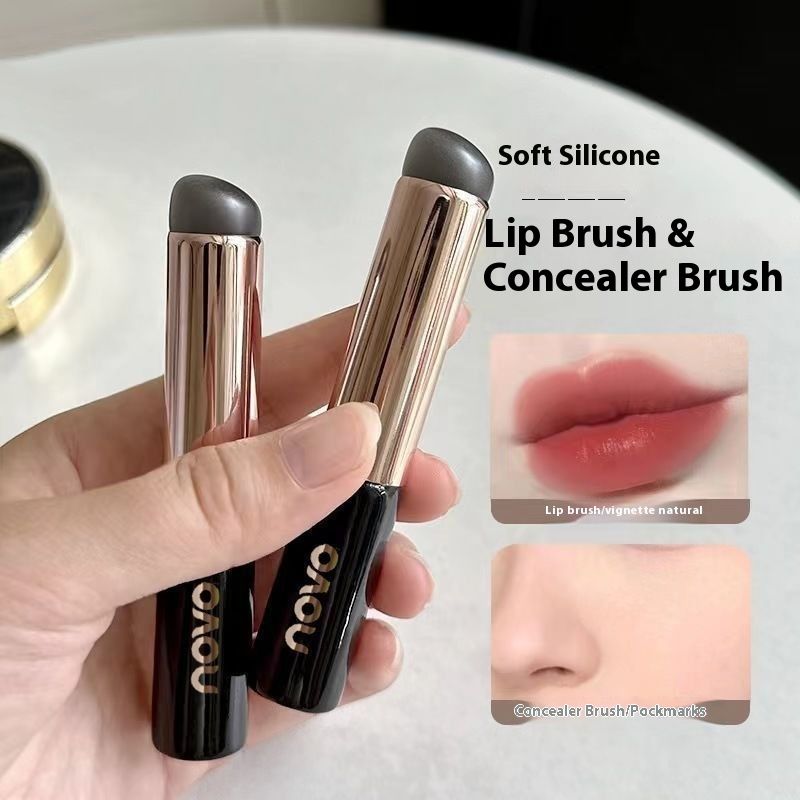 NOVO lip halo dye silicone multi-function round head concealer lipstick portable makeup brush_voghion.com