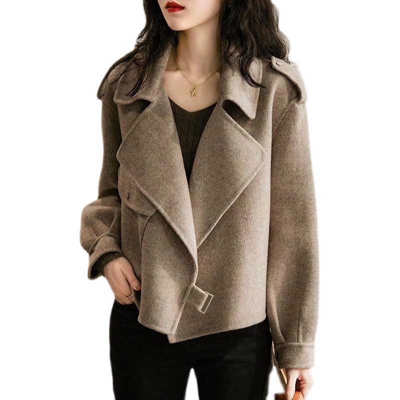 Hepburn New Woolen Suit For Women British Style Autumn Winter Petite Chic Versatile Loose French Short Coat_voghion.com