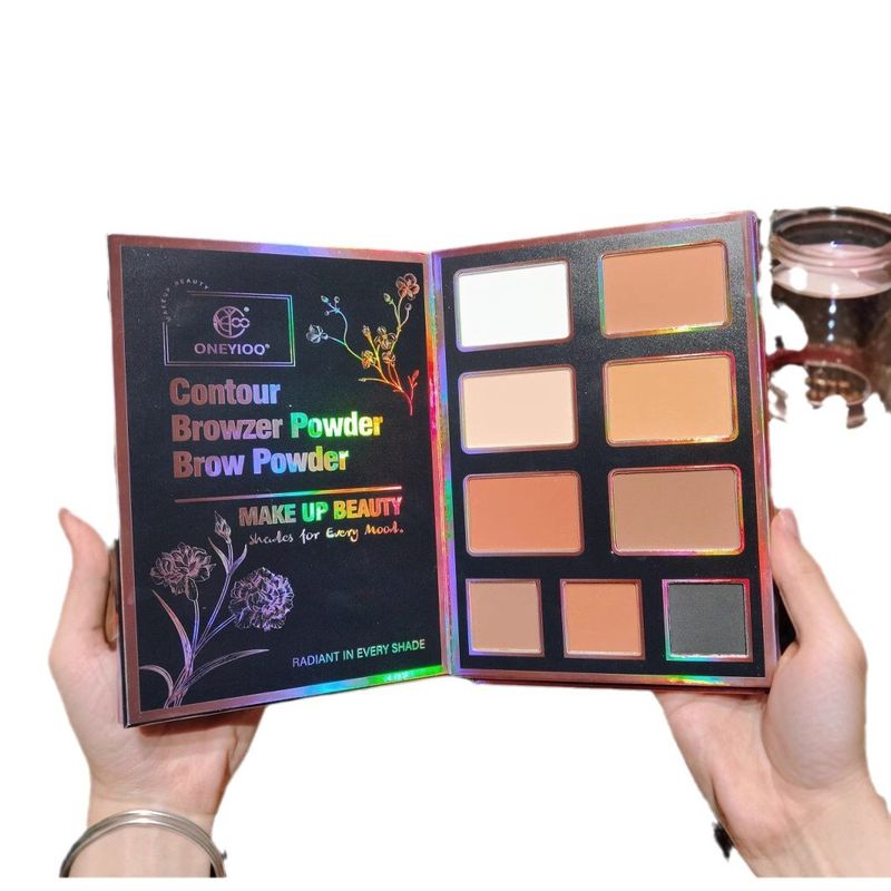Nuovo libro di quattro pagine con 55 colori di ombretti, illuminanti perlati, opachi, glitter e paillettes, palette di colori per il trucco_voghion.com