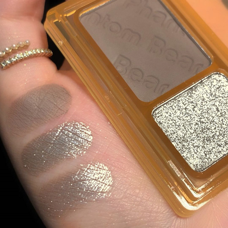 Ombretto Neon Nude Palette Ombretto bicolore perlescente Shimmer Glitter Green Earth Color Eye Shadow_voghion.com