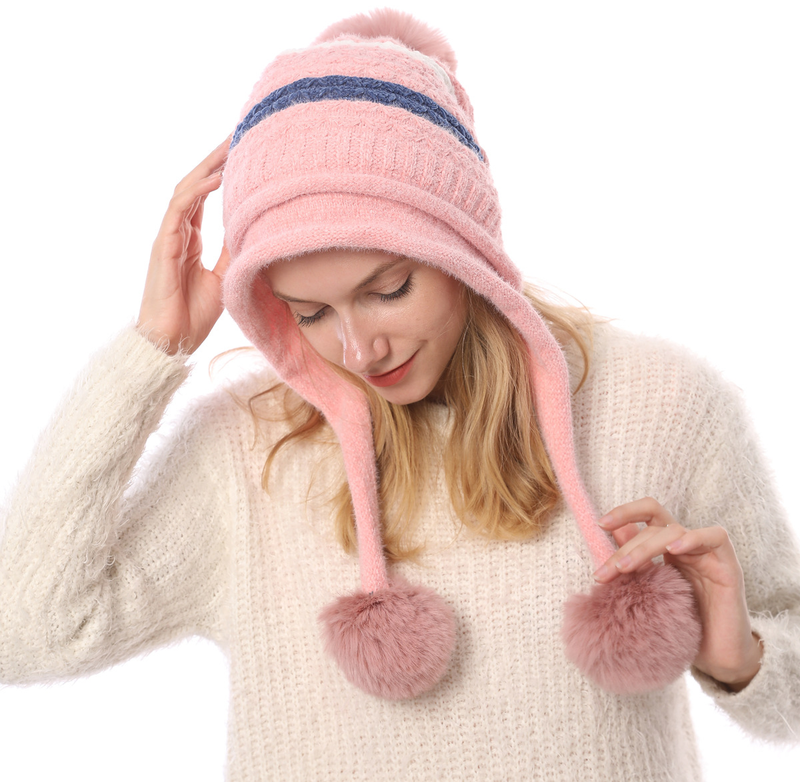 M9012 New Autumn and Winter Plush Thickened Warmth Knitted with Chenille Soft Women's Woolen Hat_voghion.com