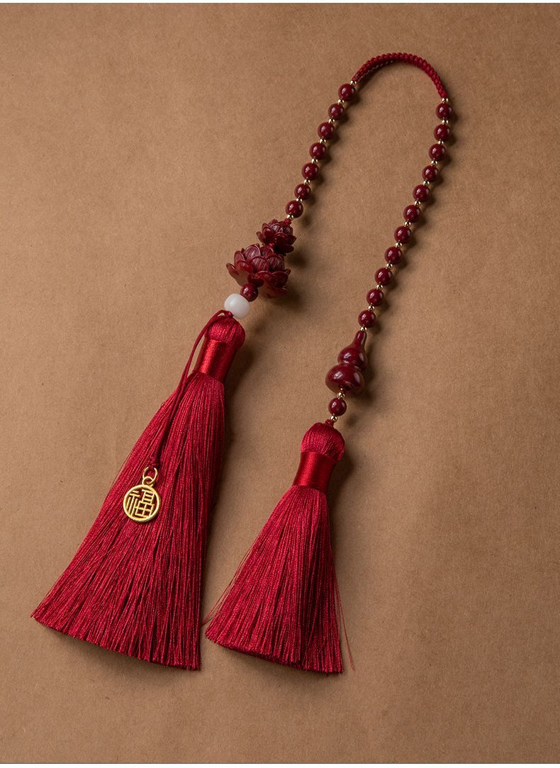 Hochwertiger Lotus Peace Zinnober-Anhänger, neues Modell, für Damen und Herren, zur Befestigung am Auto-Rückspiegel, als Geschenkidee_voghion.com