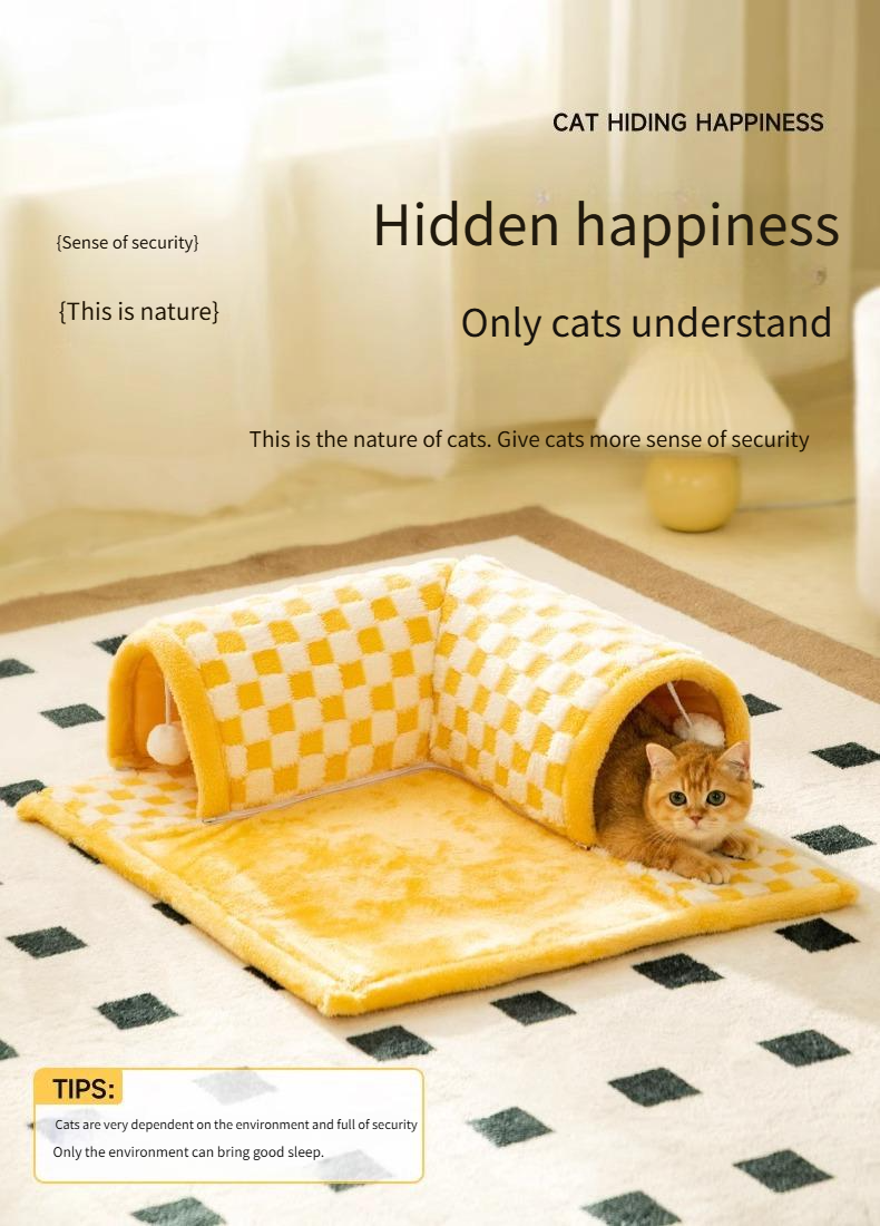 Nido per gatti Tunnel per gatti Nido caldo in autunno e inverno Casetta per gatti universale in tutte le stagioni Tana per gatti invernale_voghion.com
