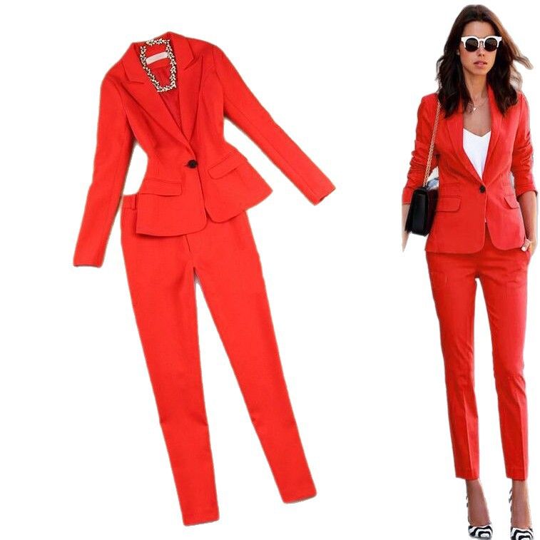 2025 Spring And Autumn New 2-Piece Set For Women British Style Small Blazer Suit + 9/10 Slim Fit Pants_voghion.com