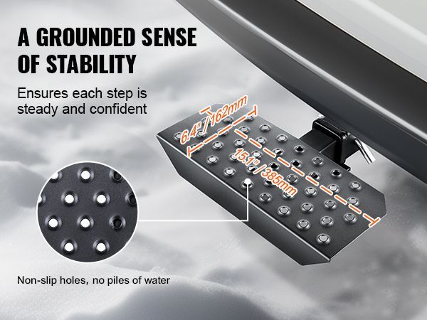 VEVOR Hitch Step For 2" Receiver Universal Trailer Tow Rear Bumper Guard Steel_voghion.com
