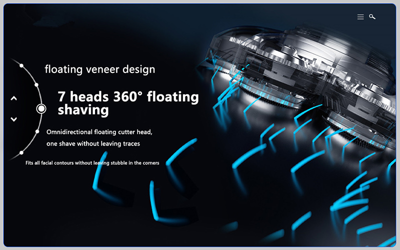 5 in 1 7D LCD-Bildschirm Bartschneider Waschbarer tragbarer kabelloser USB-Auflade-Elektrorasierer für Männer_voghion.com