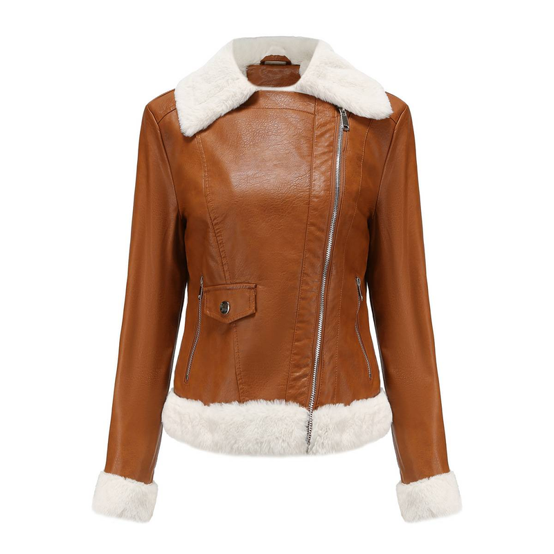 Neue langärmelige warme Reversjacke aus Wildleder für Damen im europäischen und n Pendler-Freizeitstil_voghion.com