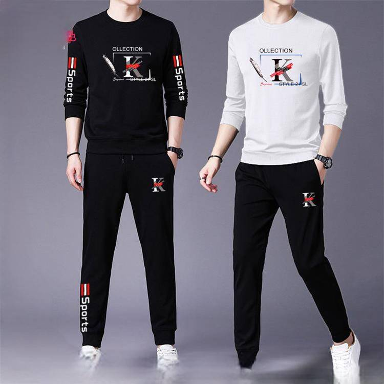 Herrenbekleidung Baumwolle Plus Samt Lässige Sportanzüge Herren Herbst Und Winter Jugend Sweatshirts Und Jogginghosen Zweiteilige Anzüge_voghion.com