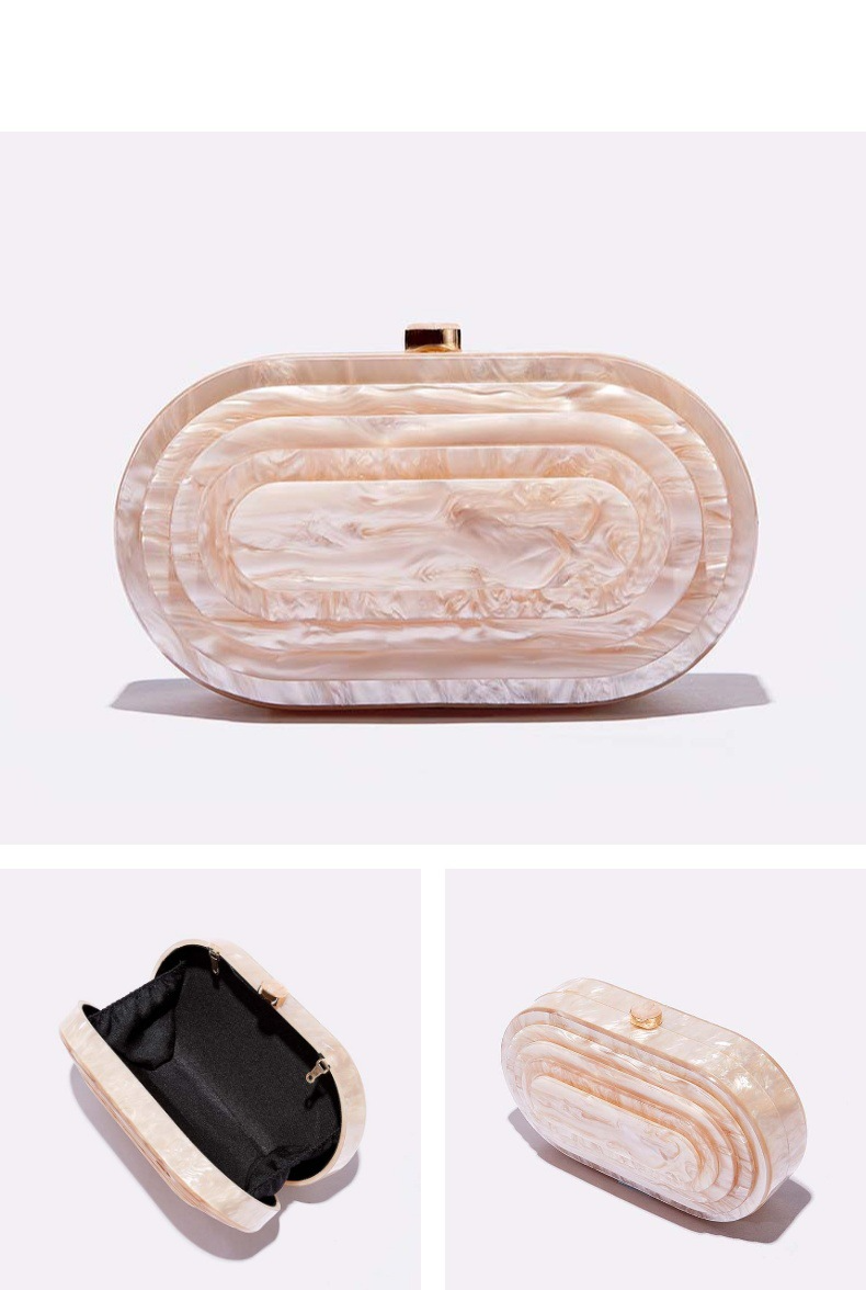 Borsa da donna, borsa da pranzo, borsa con cuciture retrò, tendenza, borsa a tracolla in acrilico con catena, per ragazza_voghion.com