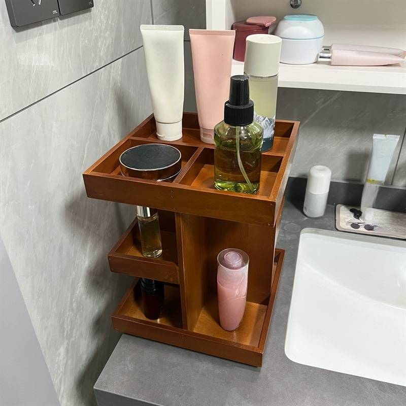 360° drehbarer Make-up-Organizer – mehrschichtige Kosmetik-Aufbewahrungsbox für Schminktisch und Schreibtisch_voghion.com