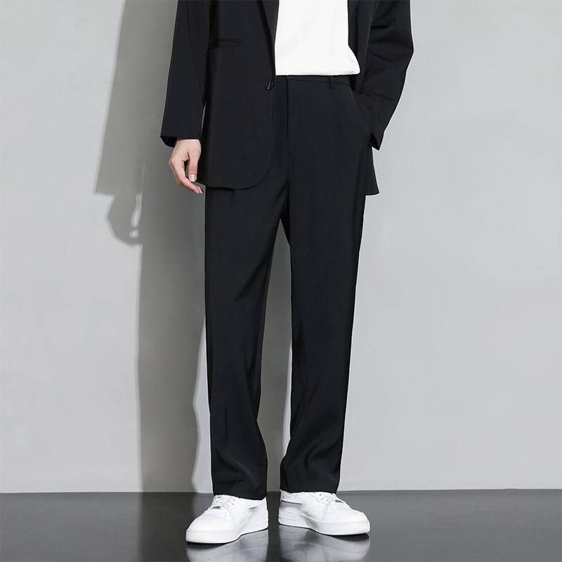 Men's Clothing Ew Wide Leg Straight Loose Casual Trousers Spring And Autumn Drape Suit Trousers_voghion.com