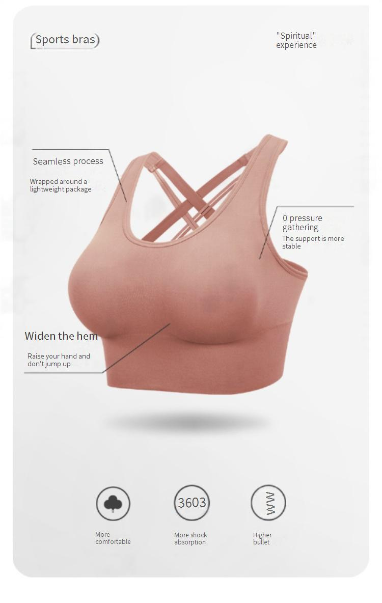 Reggiseno sportivo push-up intimo da donna, con seno grande, stile sottile, ad alta resistenza e antiurto, può essere indossato all'esterno, incrociato, con bella schiena._voghion.com
