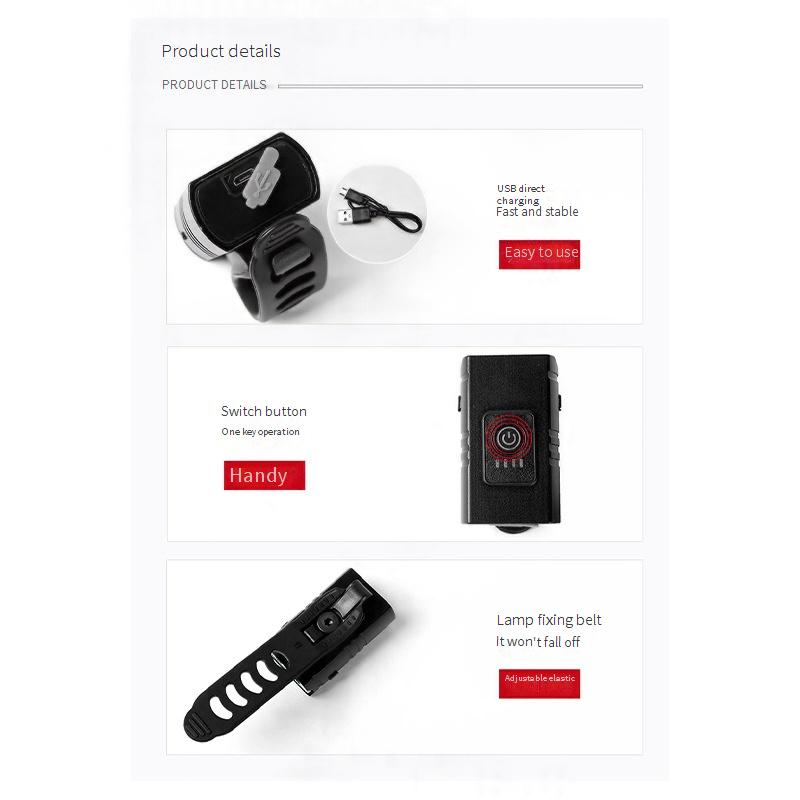 Bicycle Headlight T6 With Power Display Headlight Near And Far Beam Mountain Bike Rechargeable Headlight_voghion.com