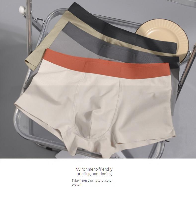 Boxer en coton pour homme - Coton à fibres longues Xinjiang des années 60, antibactérien, respirant, confortable, taille mi-haute, pour un usage quotidien_voghion.com
