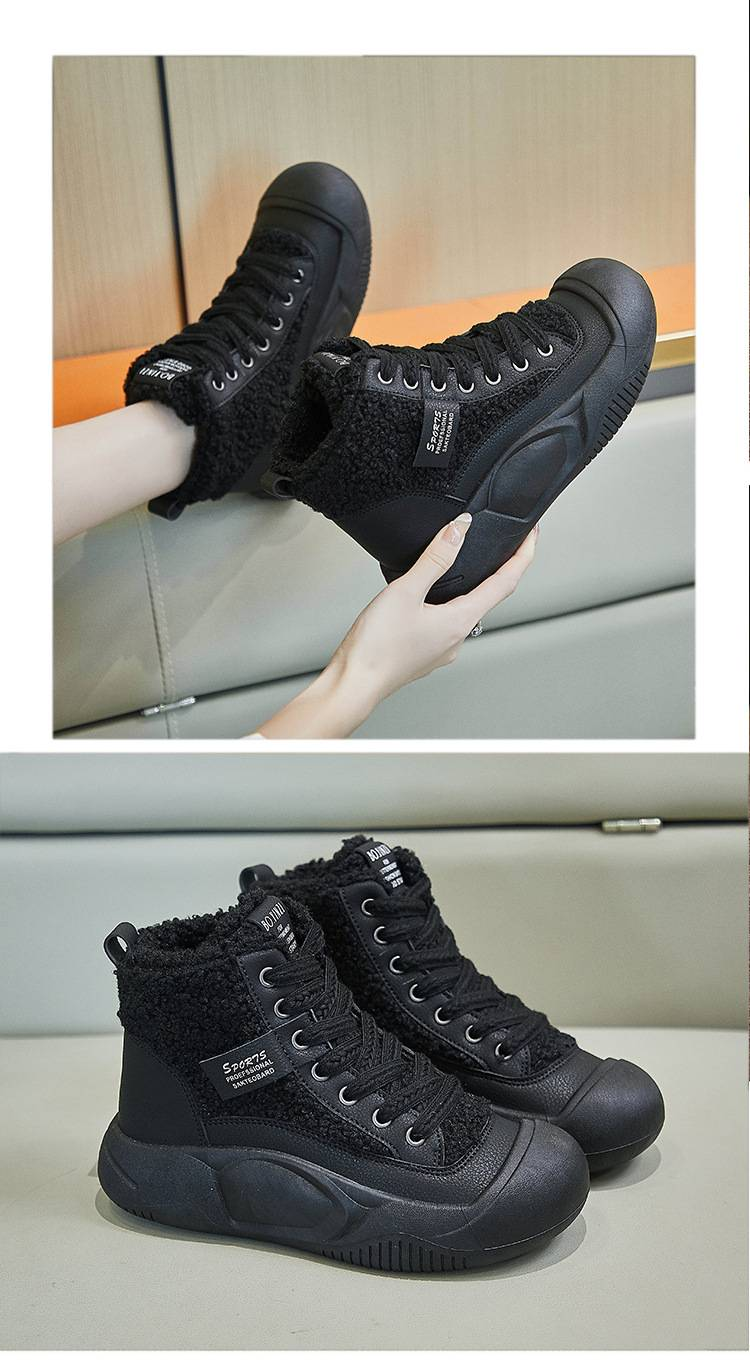 Neue Damenschuhe im koreanischen Stil mit dicken Sohlen und zusätzlichem Fleece für den Winter_voghion.com