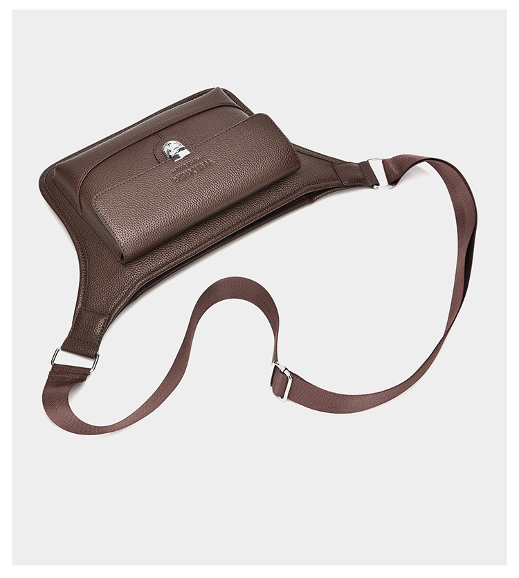 Men's Messenger Bag PU Leather Waterproof Litchi Pattern Shoulder Bag Men's Retro Handbag Small Shoulder Bag Men_voghion.com