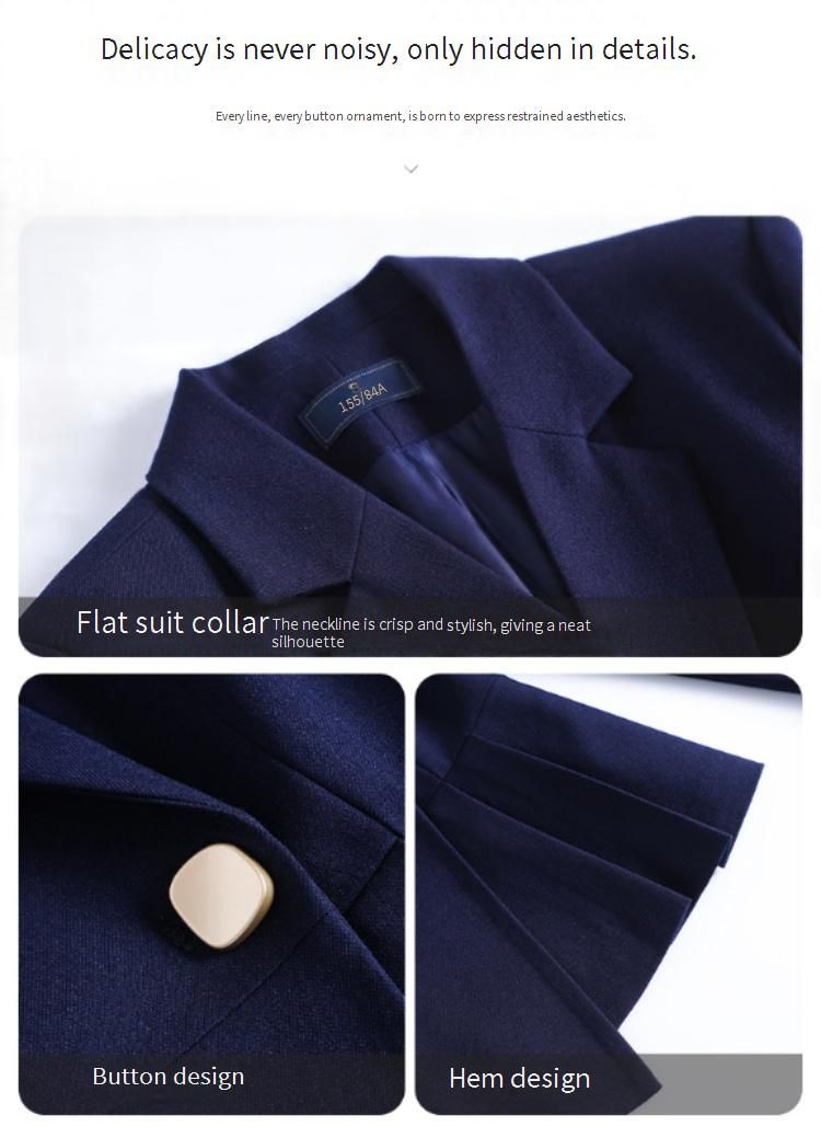 Elegant Autumn/Winter Business Suit Set – Slim-Fit TR Blazer With Pants(Professional Office Wear, Navy/Black, S-4XL)_voghion.com