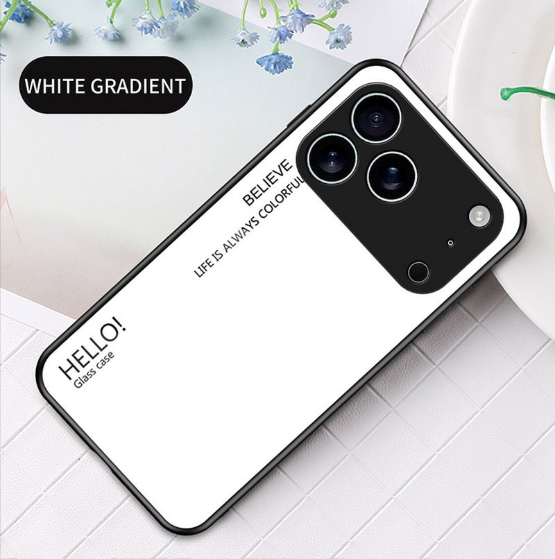 Gradient Tempered Glass Protect Case For IPhone 17 Pro Max 17 Pro 17 Air 16 Pro Max 15 + 14 13 12 11 XS XR Glossy Cover_voghion.com