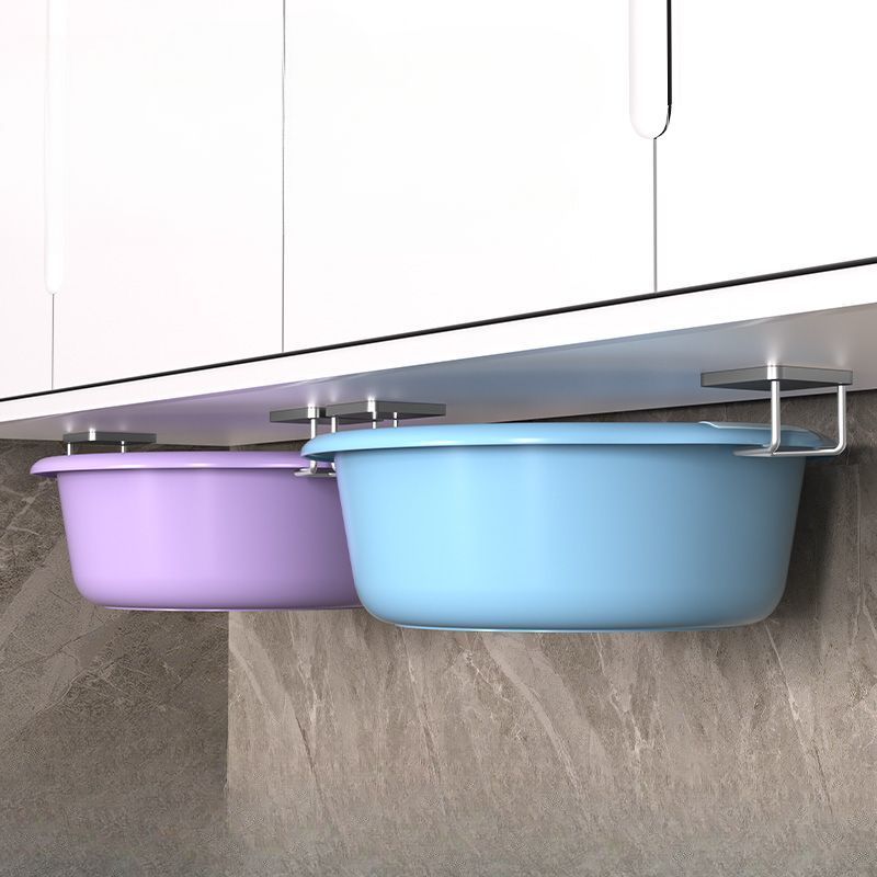 Aige Stainless Steel Rack Bathroom Cabinet Under Sink Storage Hook No-Drill Hanging Basin Tool_voghion.com