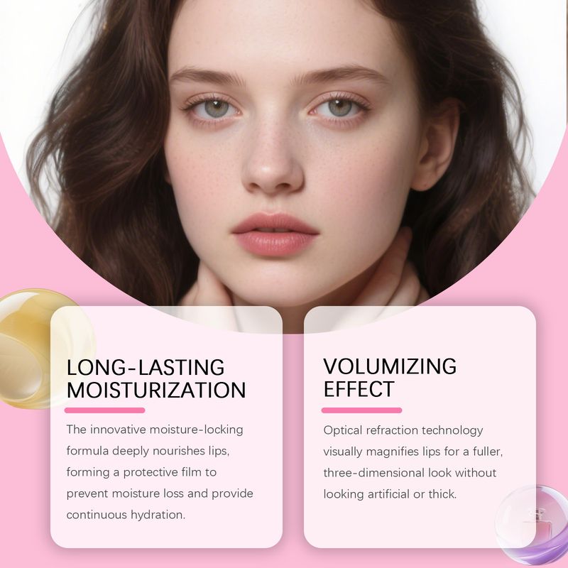 Feuchtigkeitsspendender Gloss, sanfte Inhaltsstoffe, tägliche Feuchtigkeitspflege für trockene, feuchtigkeitsspendende, glasige Schmolllippen, Lippenbalsam_voghion.com