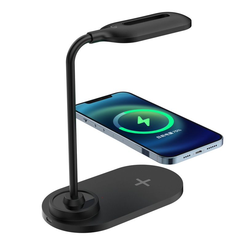 Nova lâmpada de mesa carregador sem fio pequena luz noturna presente carga rápida 15w proteção para os olhos lâmpada iluminação usb portátil_voghion.com