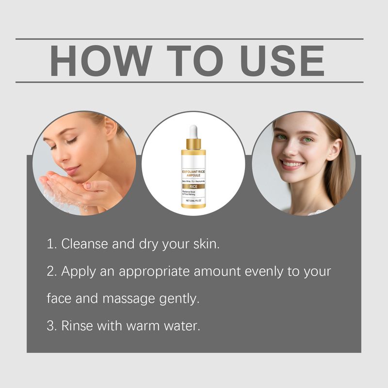Riz exfoliant nettoyant pour la peau du visage rafraîchissant non collant nourrissant lisse hydratant essence_voghion.com