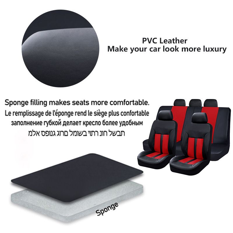 Jauns sprādzienbīstams automašīnas sēdekļa pārvalks sēdekļa pārvalks viss PVC materiāls daudzkrāsains četru sezonu universāls_voghion.com