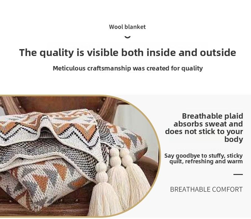 Coperta lavorata a maglia per il pisolino del divano letto Bohemian Air Conditioning Nordic FleeceCashmere_voghion.com