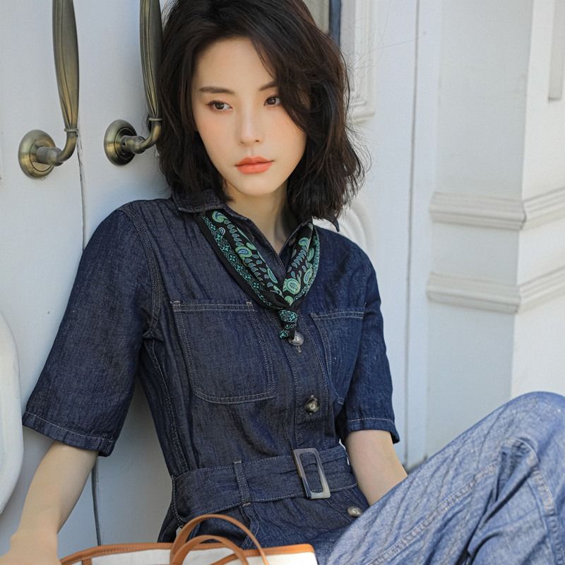 Französischer Stil Maulbeerseide Paisley Hals Damen Kleiner Diamant Schal Haarband_voghion.com