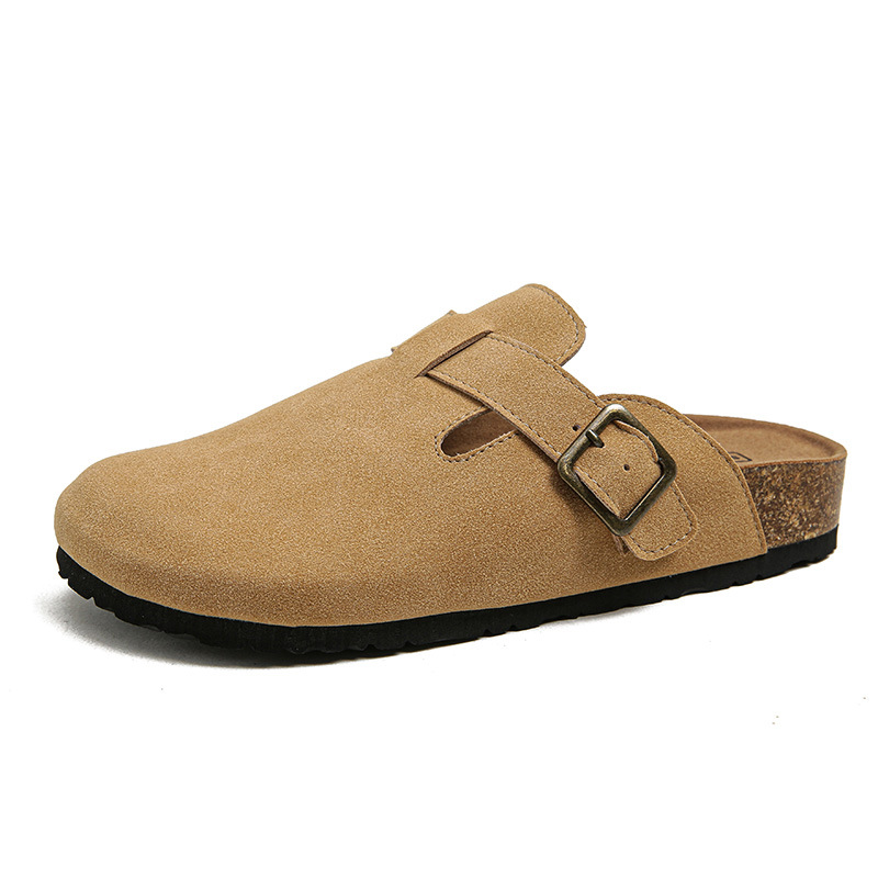 2023 Winter New Outsider Wearing One Foot Plush Slippers Women's Bag Head Half Slippers Cotton Shoes_voghion.com