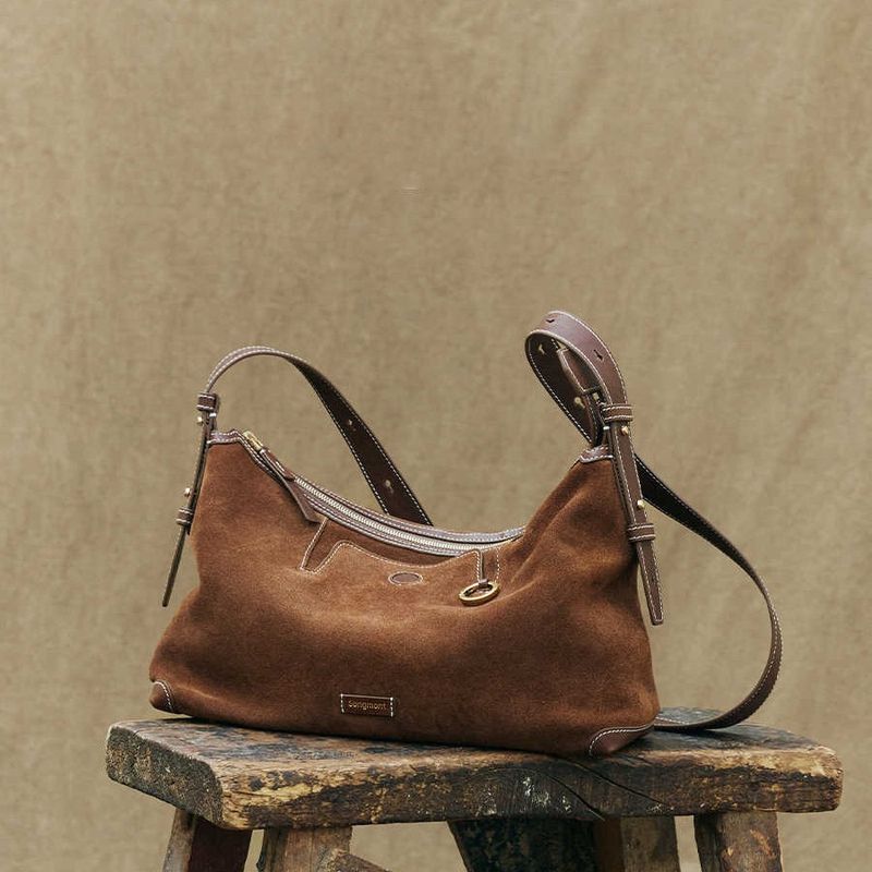 Yamashita Arimatsu Autumn Winter Hobo Crossbody Suede Dumpling Light Luxury Niche Genuine Leather High-end Vegetable_voghion.com