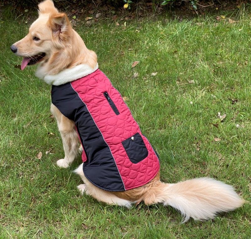 Pocket new pet clothes autumn and winter dog clothes vest cotton coat double sided wearable dog clothes coat clothing_voghion.com