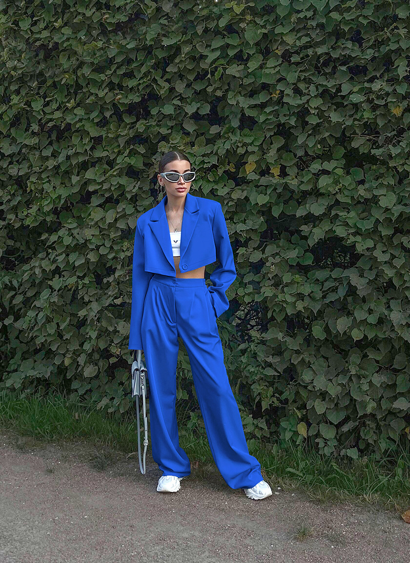 Costume court et pantalon pour femmes, ensemble deux pièces, tempérament de banlieue, à la mode_voghion.com