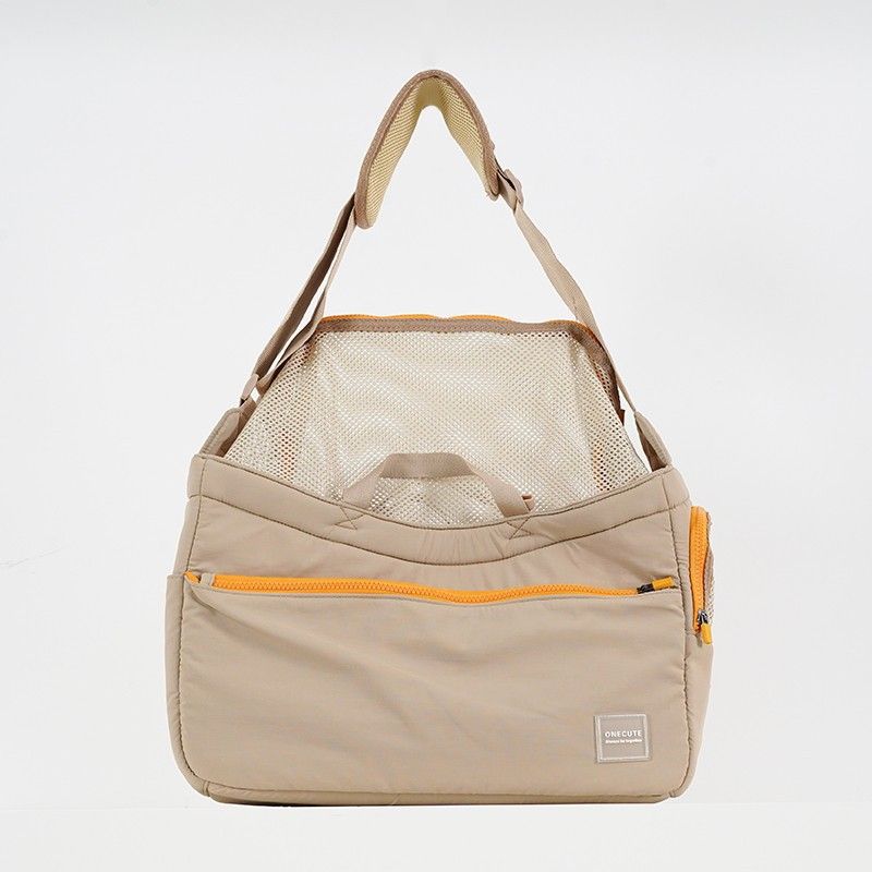 Bolso bandolera para mascotas, portátil, de malla, para exteriores, estilo coreano, para gatos y perros, ideal para llevar al hombro o al aire libre._voghion.com