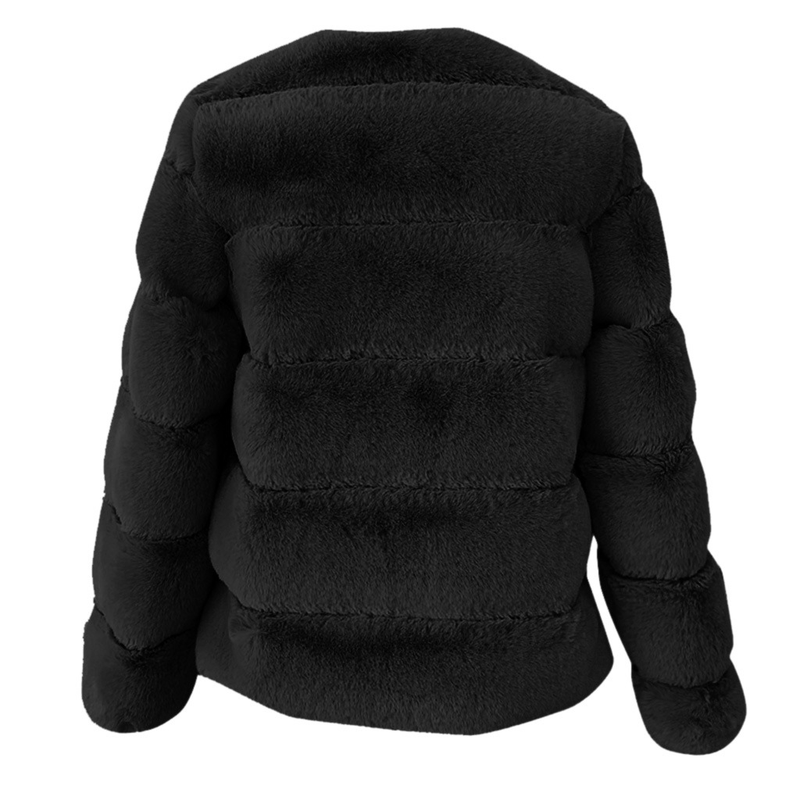 Damenbekleidung Damen-Ifur-Mantel Damenmantel Fuchspelz horizontales Spleißen Kunstpelz fertige Charge_voghion.com