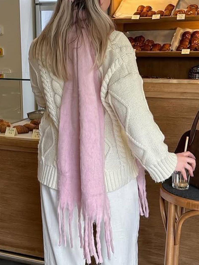 Maglione a maniche lunghe in lana semplice casual autunno e inverno 2025 da donna_voghion.com