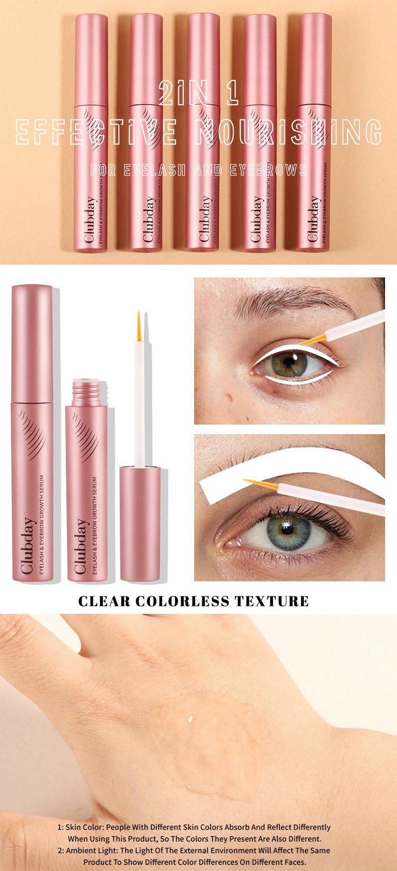 Makeup Clear Wimpernbehandlungsflüssigkeit 3,8 ml Natürliche Augenbrauenverdichtung Wimpernverlängerungsflüssigkeit_voghion.com