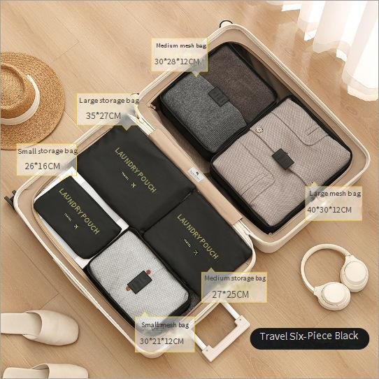 7-Piece Travel Organizer Set - Waterproof Cosmetic & Underwear Storage Bags For Luggage Foldable Laundry Pouches With Hanging Hook_voghion.com