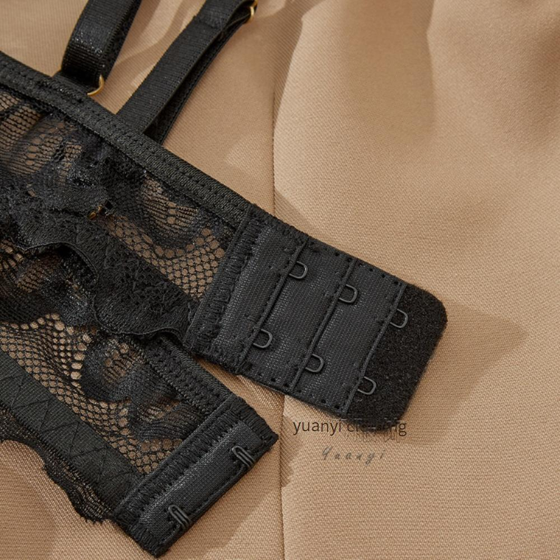 Women's Intimates Free To Take Off Chest Open Crotch Pure Desire Perspective Lace Lace Purple Sexy Bra Set_voghion.com