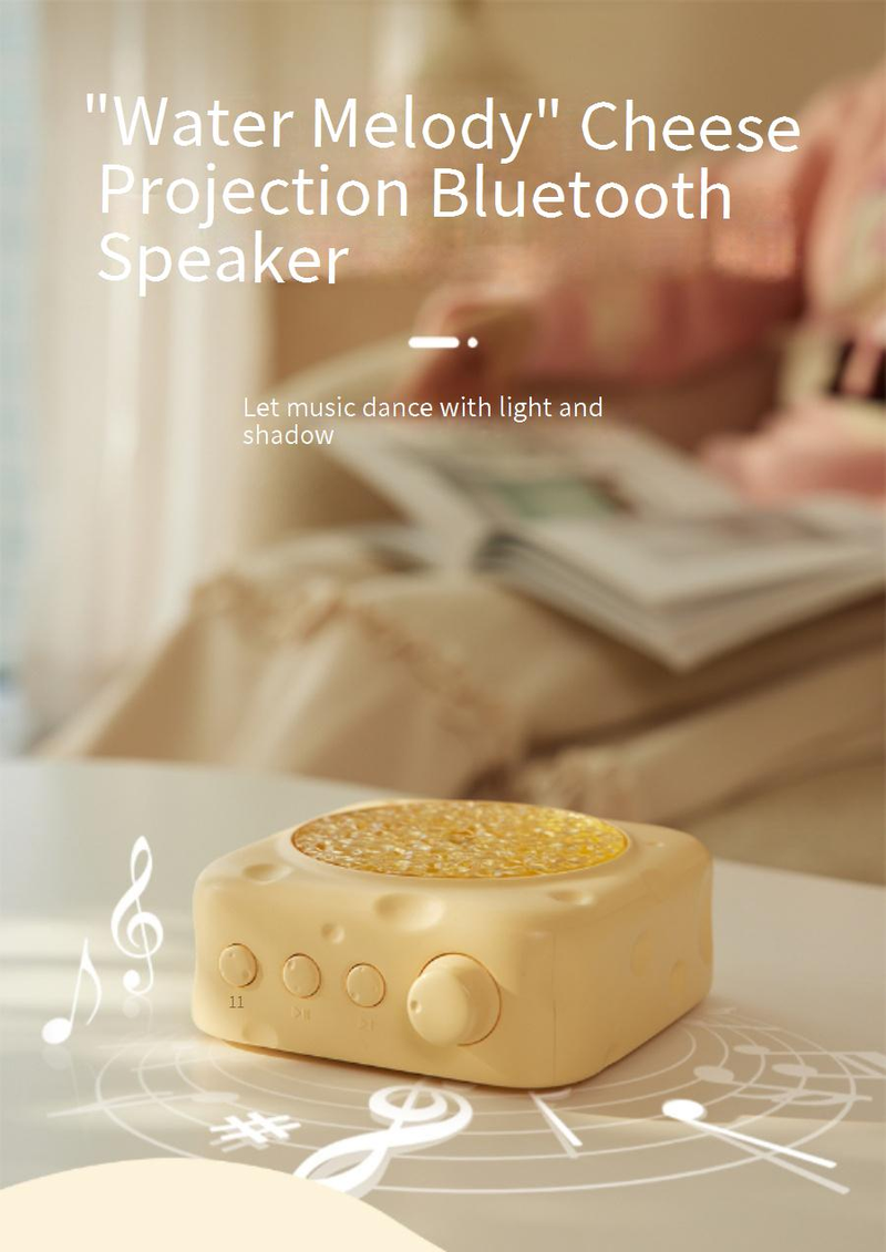 Taşınabilir Hoparlörler Lk13 Peynir Projeksiyon Bluetooth Hoparlör Atmosfer Su Dalgalanma Projeksiyon Masaüstü Mini Retro Disk Küçük Hoparlör_voghion.com