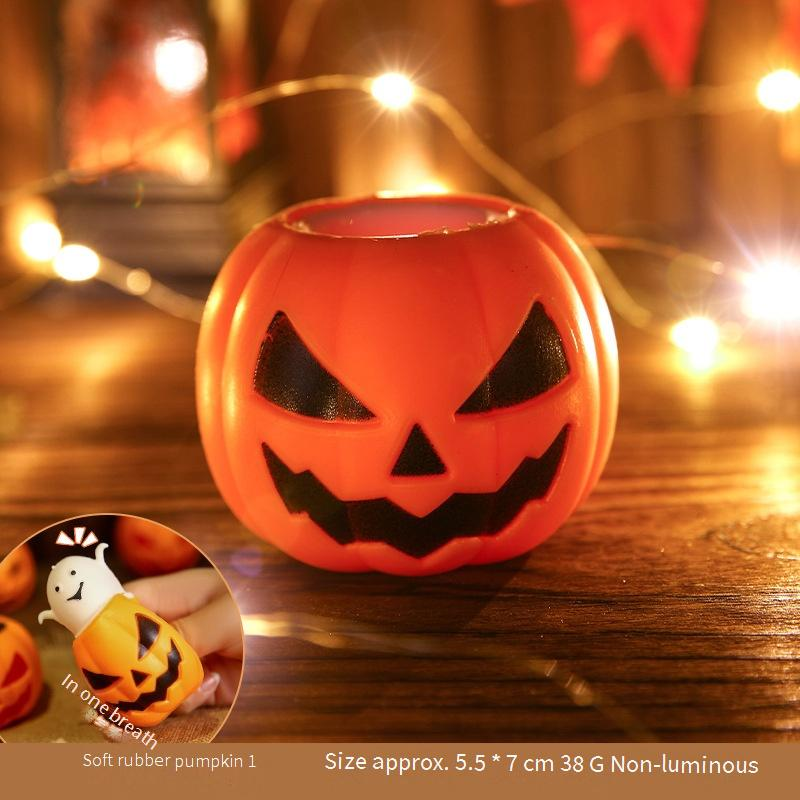 Halloween Glow-in-the-Dark Squishy Ghost & Pumpkin Toys For Kids – Stress Relief, Sensory Play, And Spooky Fun (Multiple Styles)_voghion.com